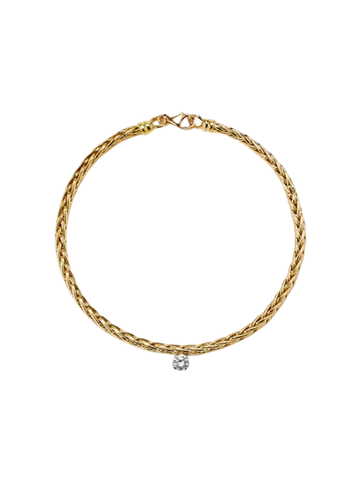 Yellow gold diamond floating palm tree bracelet photo