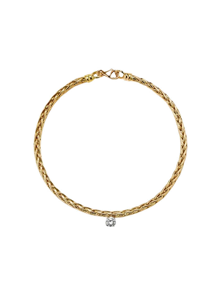 Yellow gold diamond floating palm tree bracelet