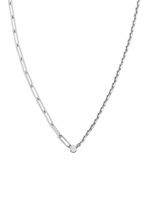 Maxi solitaire diamond necklace in white gold photo