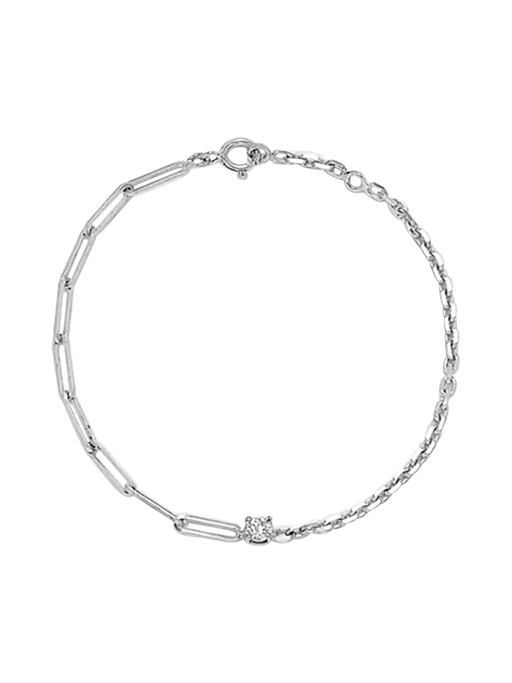 Maxi diamond solitaire bracelet in white gold photo