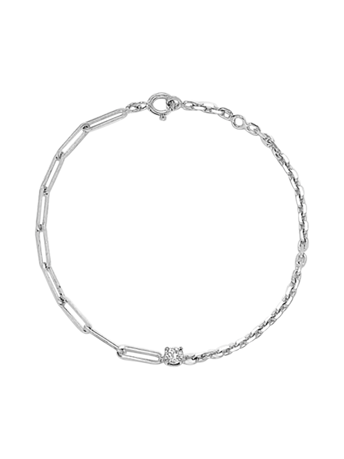 Maxi diamond solitaire bracelet in white gold