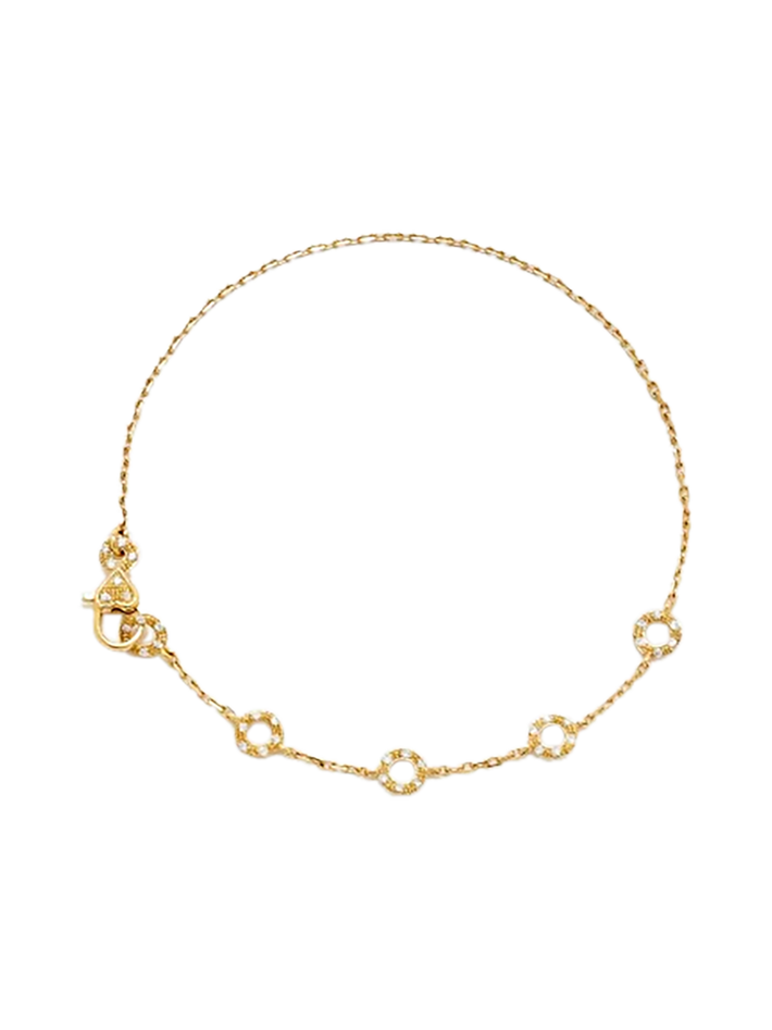 Solitaire necklace mini donuts diamonds yellow gold