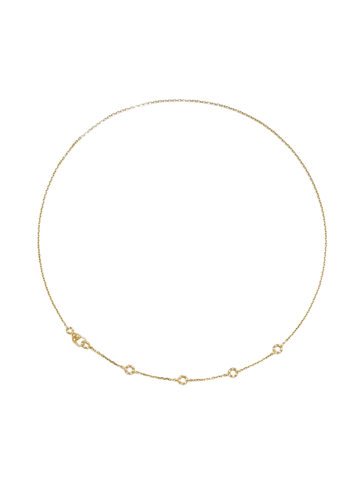 Solitaire necklace mini donuts diamonds yellow gold photo