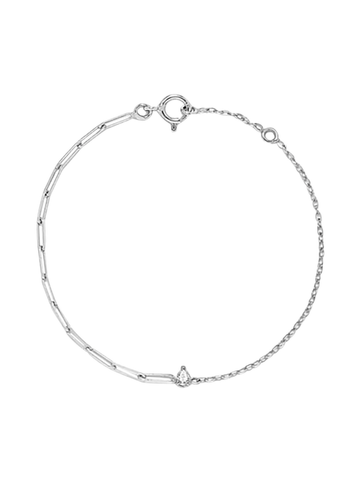 White gold pear diamond solitaire bracelet photo