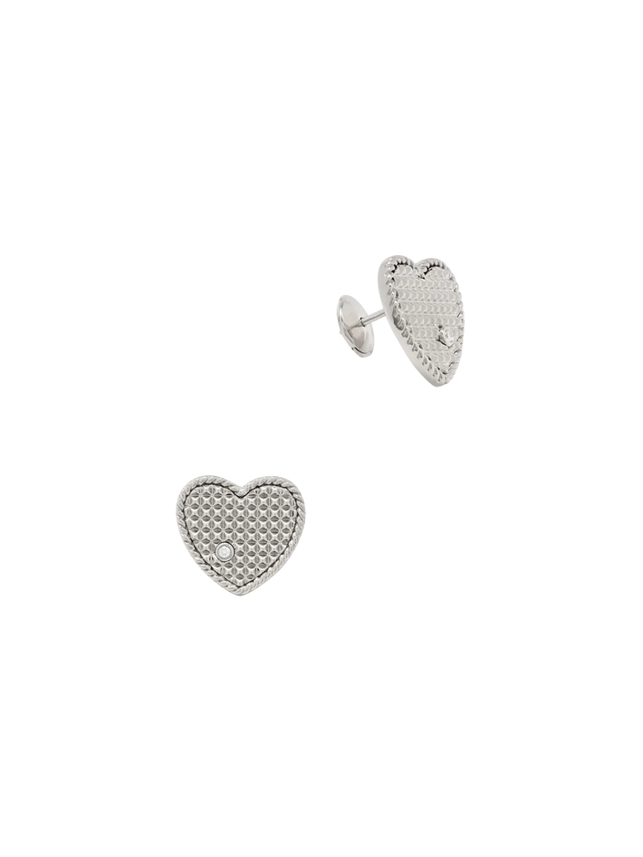 White gold picotti heart studs