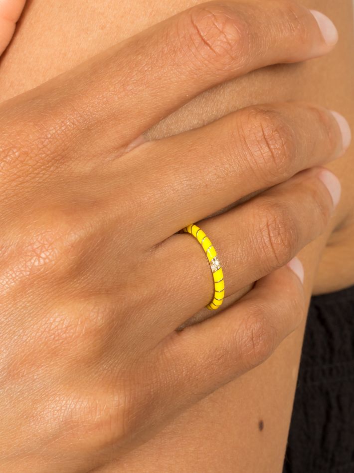 Alliance mini enamel yellow ring