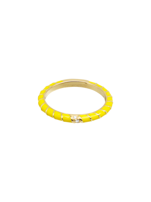 Alliance mini enamel yellow ring photo