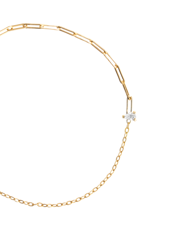 Pear diamond mixed-chain bracelet