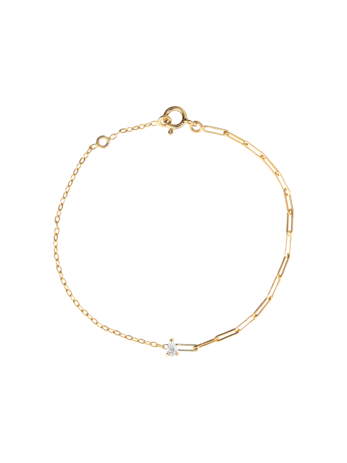 Pear diamond mixed-chain bracelet