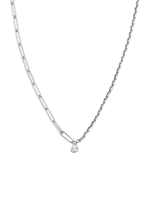 Maxi solitaire necklace pear diamond white gold photo