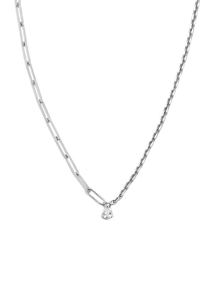 Maxi solitaire necklace pear diamond white gold