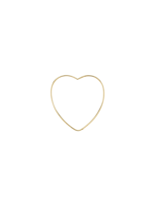 Yellow gold smooth heart torque necklace photo