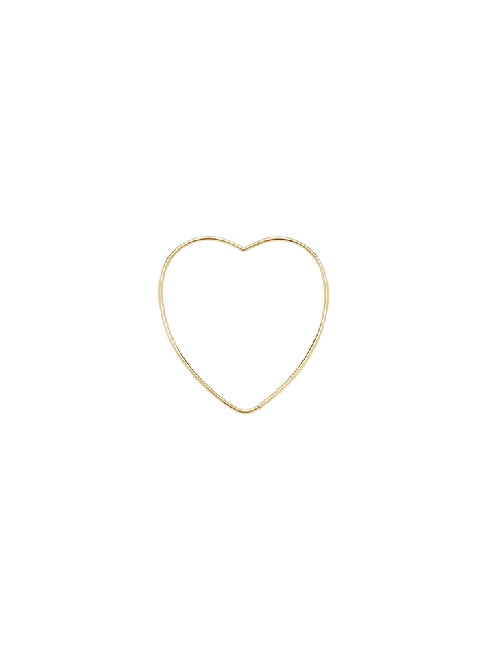 Yellow gold smooth heart torque necklace