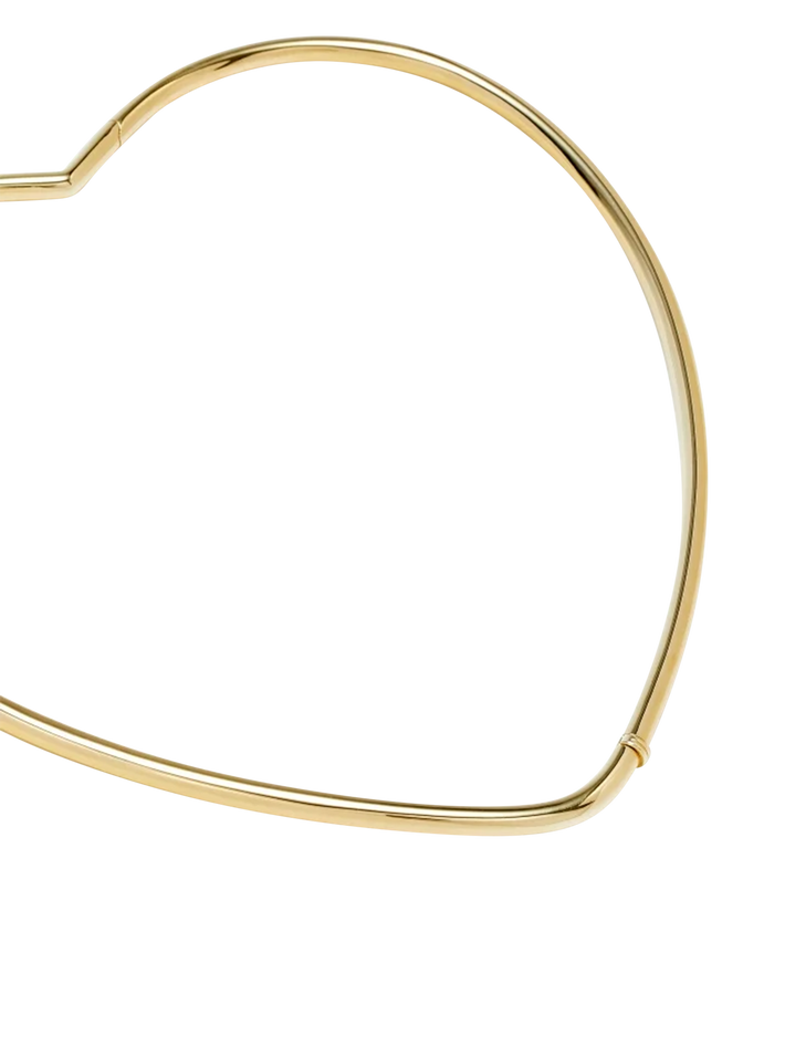 Yellow gold smooth heart torque necklace