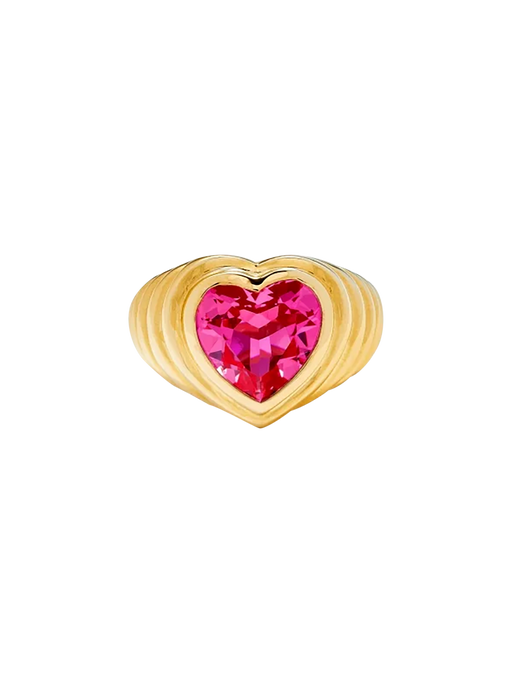 Berlingot heart ring pink photo