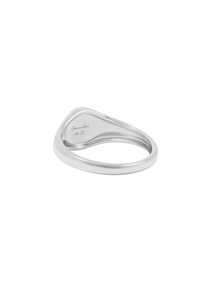 Baby chevalière ovale or blanc ring