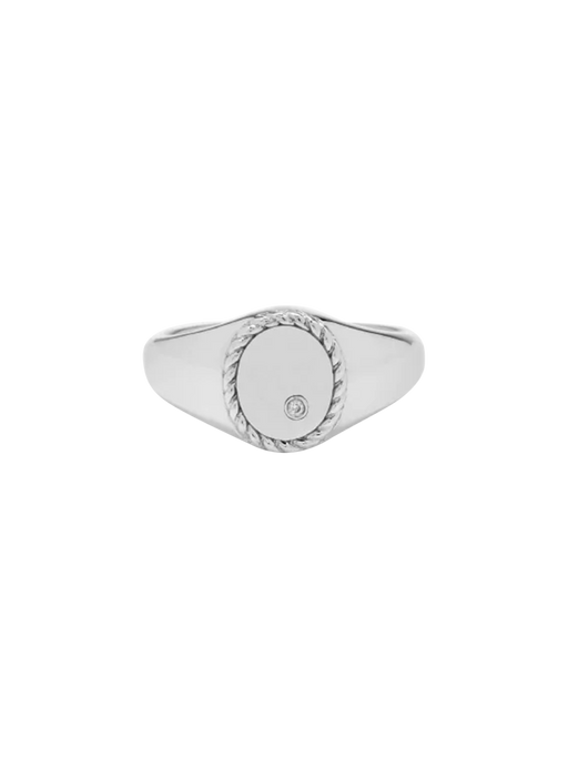 Baby chevalière ovale or blanc ring photo