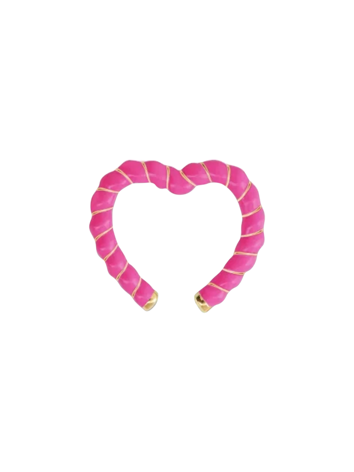 Neon fuchsia heart ear cuff clip