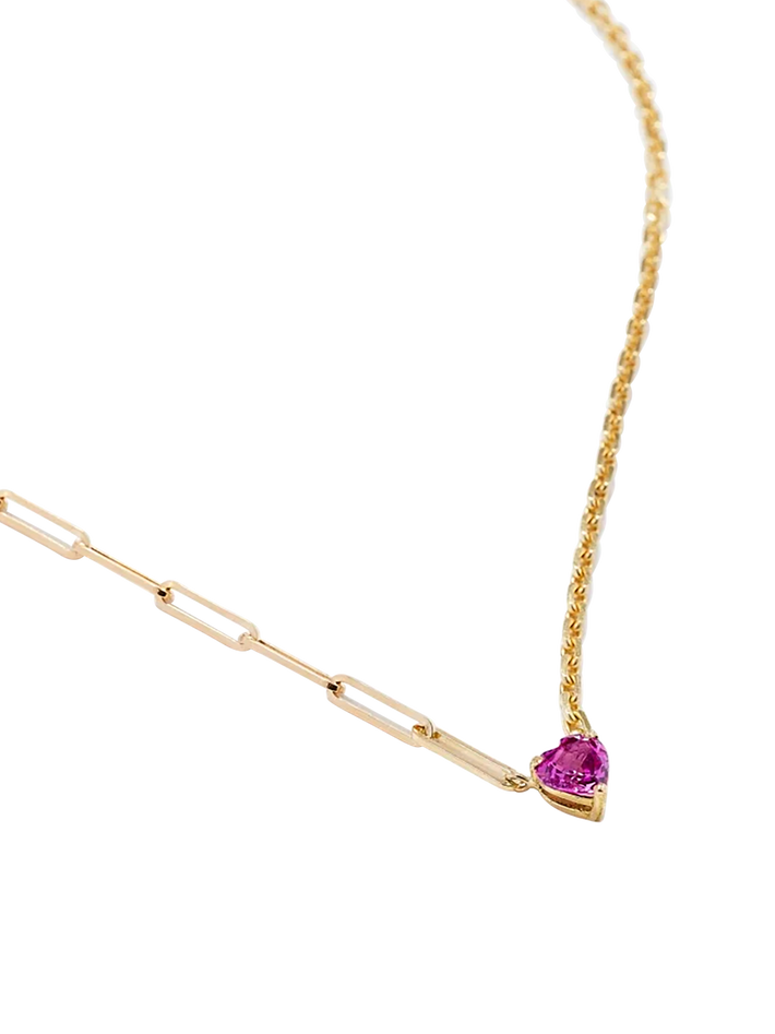 Maxi solitaire necklace heart rose yellow gold