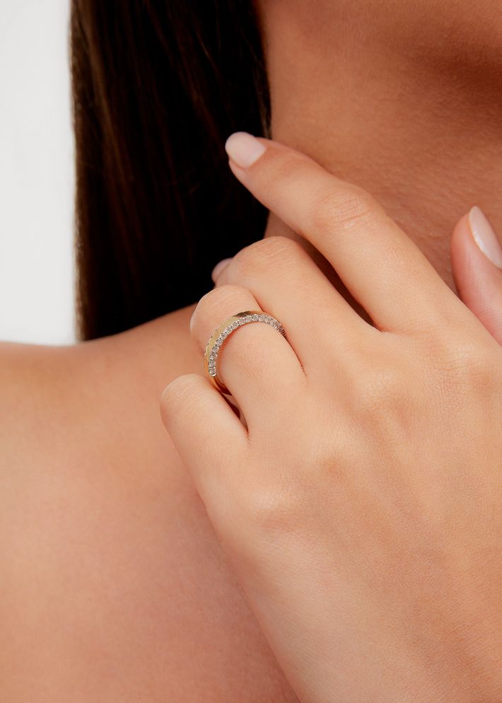 Bague Grignotée pm in gold