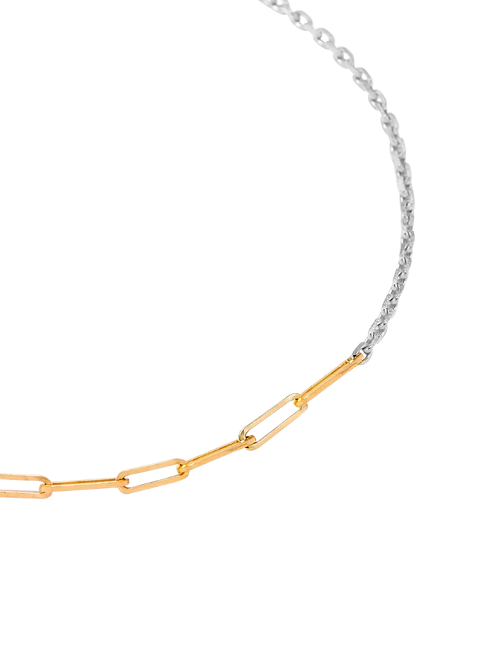 Maxi nude solitaire bracelet in mixed golds