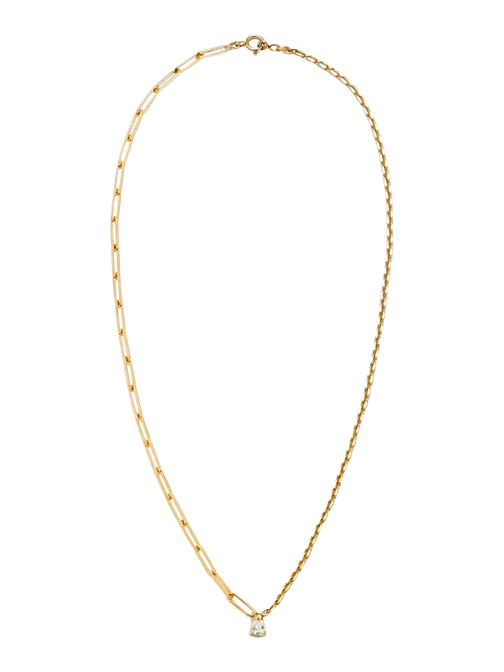 Maxi solitaire necklace pear diamond yellow gold