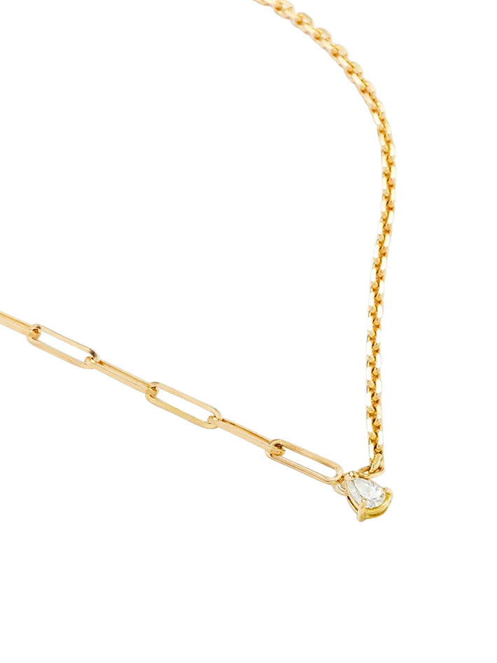 Maxi solitaire necklace pear diamond yellow gold