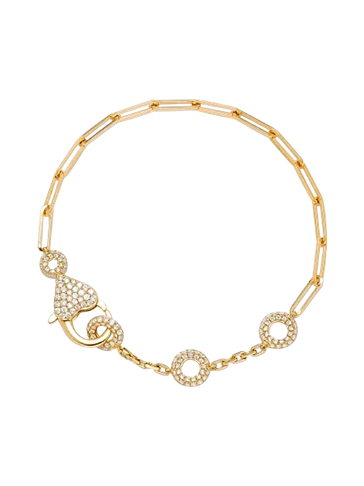 Solitaire bracelet donuts diamonds gm yellow gold photo