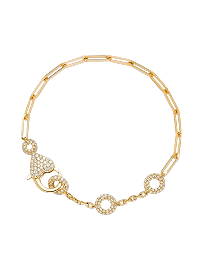 Solitaire bracelet donuts diamonds gm yellow gold