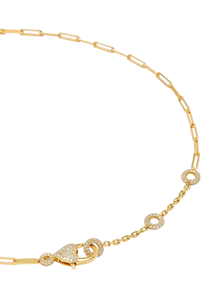 Solitaire necklace donuts diamonds gm yellow gold