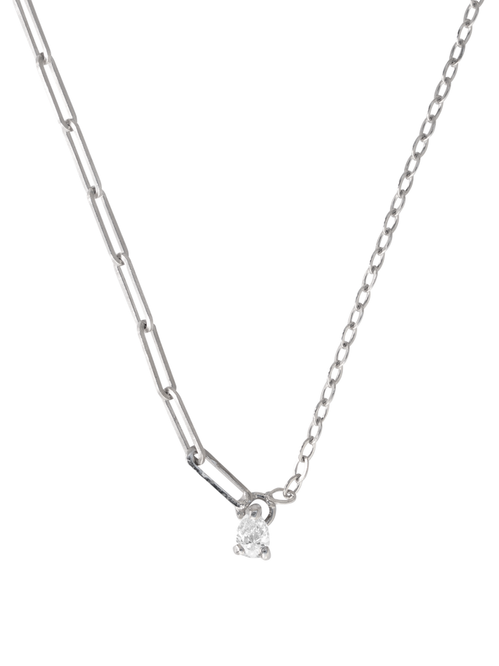 Pear diamond mixed-chain necklace