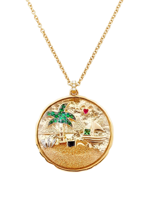 Treasure island pendant yellow gold photo