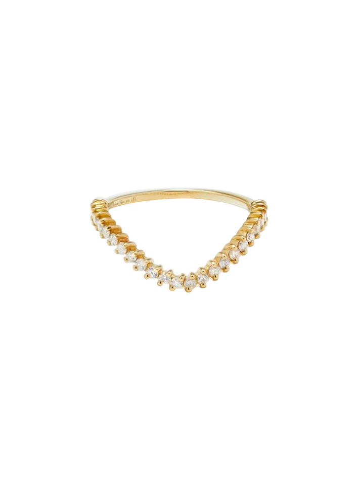 Mini set chevalière ovale & bague vague diamant or jaune ring