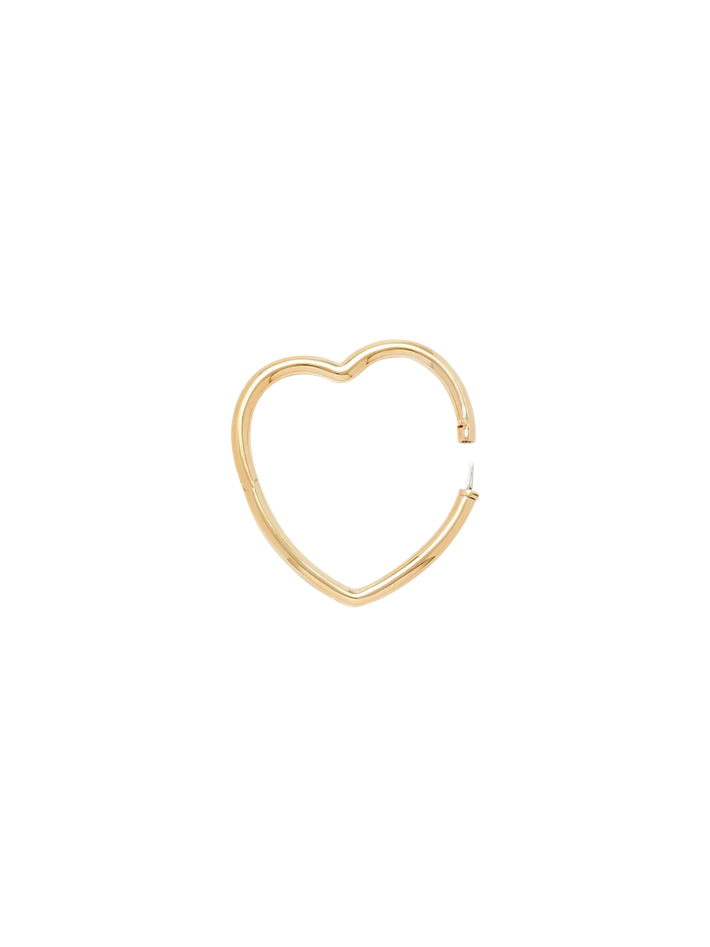 Yellow gold smooth heart bangle bracelet