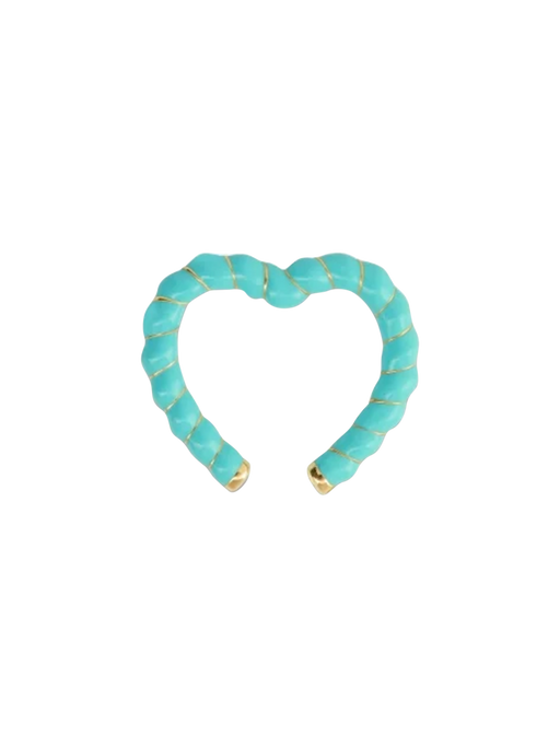 Yellow gold turquoise heart clip photo