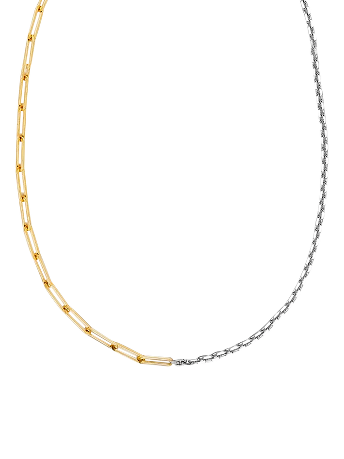 Maxi nude solitaire necklace in mixed golds