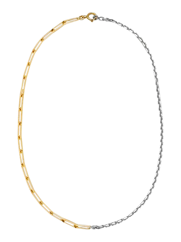 Maxi nude solitaire necklace in mixed golds