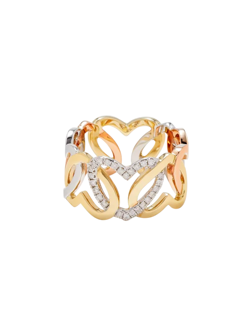3 gold heart link ring photo