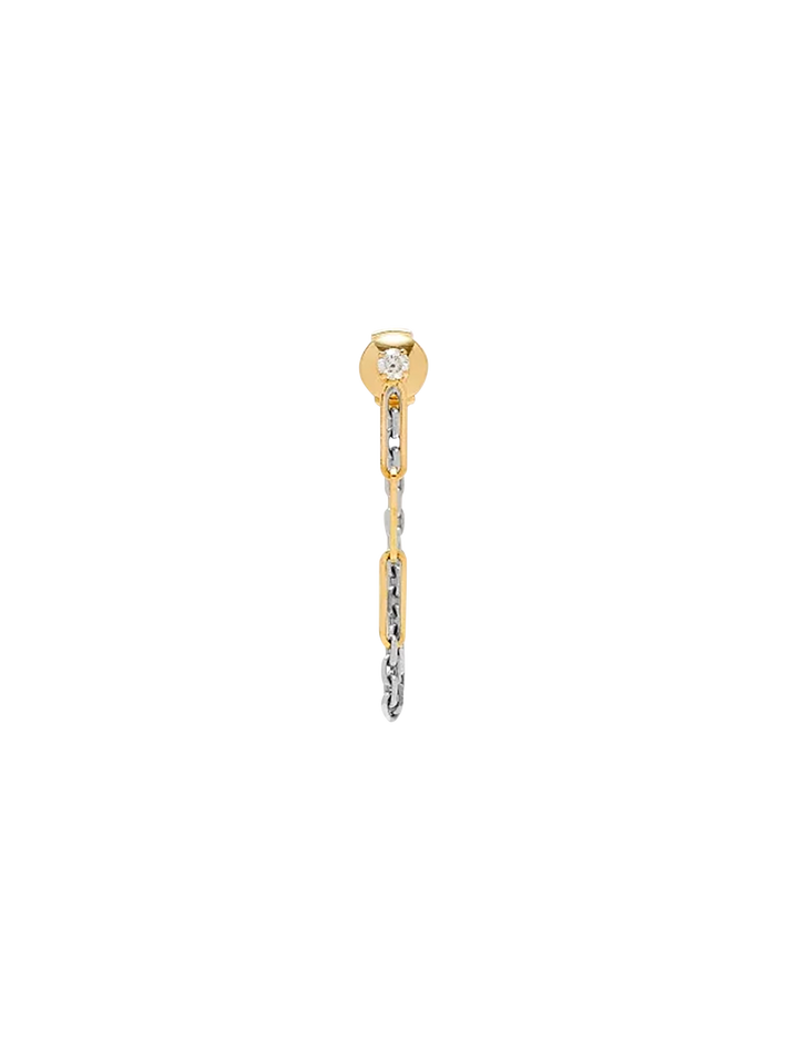 2 gold diamond solitaire chain earring