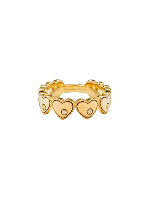 Yellow gold multi hearts wedding ring photo