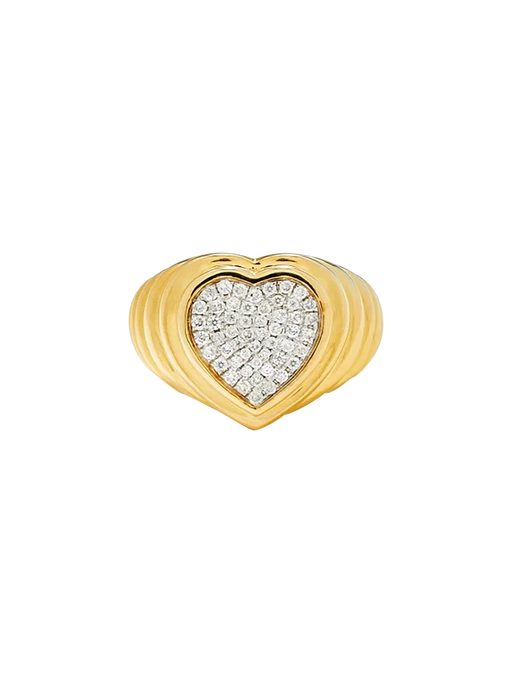 Berlingot heart diamond ring yellow gold photo