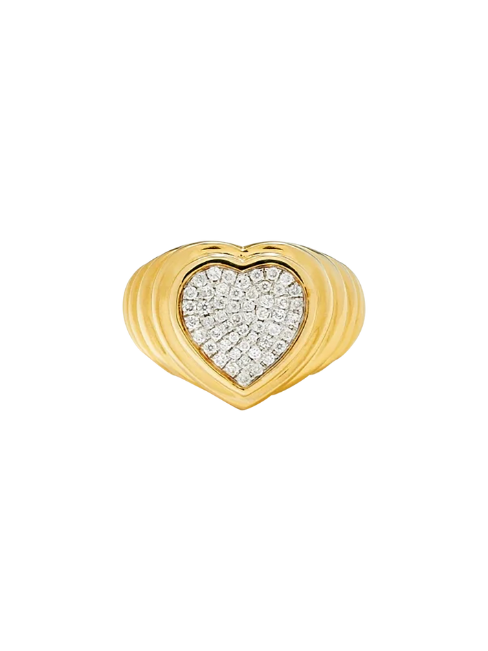 Berlingot heart diamond ring yellow gold