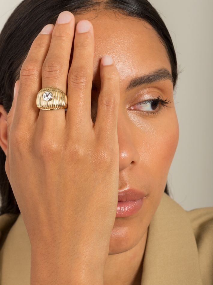Maxi berlingot yellow gold ring
