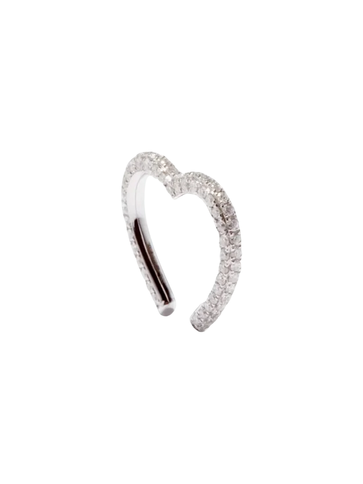 White gold diamond heart clip