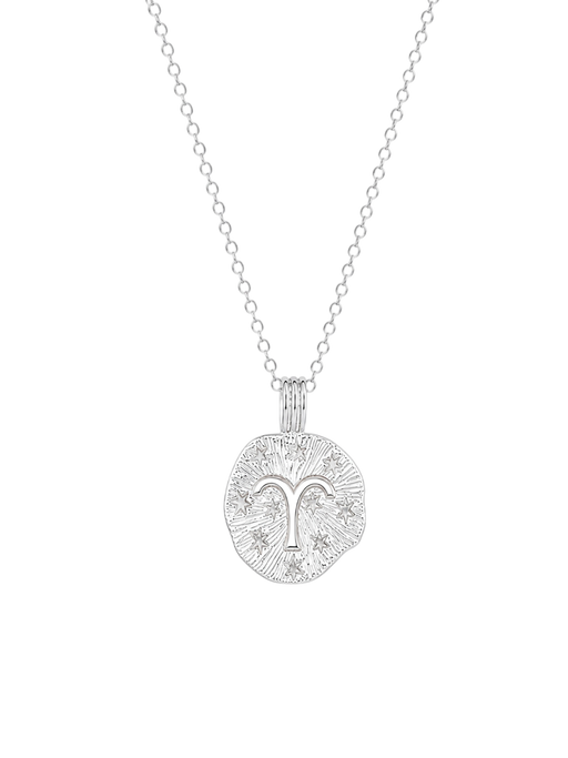 Sun in aries necklace - sterling silver photo