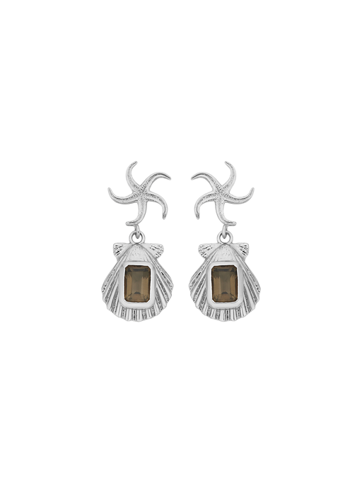 Alara earrings silver with smokey quartz photo