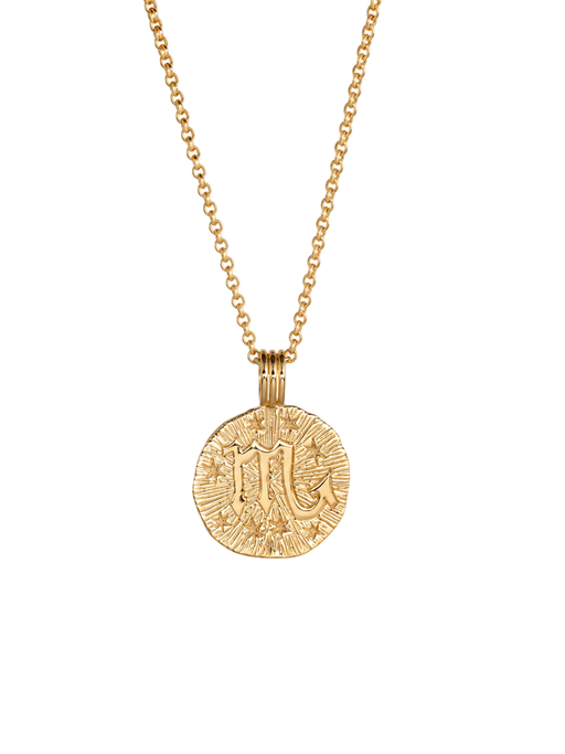 Sun in scorpio necklace - 22k gold vermeil photo
