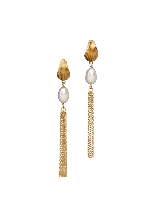 Esme pearl earrings gold photo