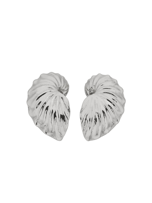 Paper nautilus earrings silver photo