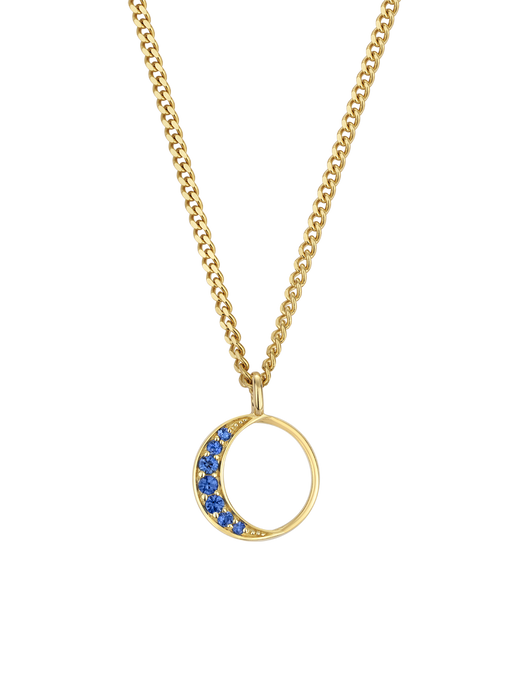 New moon blue sapphire necklace photo